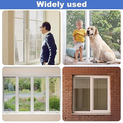 Extra Wide 8 inch x 20 ft Window Screen Tape Mesh Repair Strong Adhesive Waterproof Fiberglass Screen Repair Kit Patch for Window Door Tears Holes(Black)