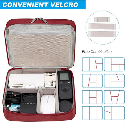 Electronic Organizer Travel Case, Travel Cord Organizer Case Portable Waterproof Cable Organizer Bag for Charger, Cord, USB, Power Bank, Earphone