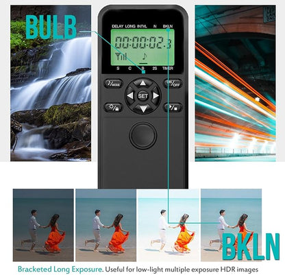 Wireless Shutter Camera Remote Intervalometer Timer Compatible with Nikon Z7, Z7-II, D750, D780, D7500, D7200, D5500, D5300, D610, D600, D90, P7700, P7800, P950; Replaces Nikon MC-DC2