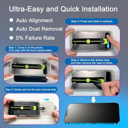 2 Pack Matte Privacy Screen Protector for iPhone 13 Pro Max/14 Plus, [Auto-Dust Removal and Auto-Alignment] Anti-Spy Anti-Glare Anti-Fingerprint Tempered Glass Film, Smooth & Sensitive Touch