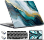 TWOLSKOO Compatible with M4 MacBook Air 15 inch Case 2025-2023 Released Model M4 A3241 M3 A3114 M2 A2941, Plastic Hard Shell & Screen Protector & Keyboard Cover & Type C Adapter, Graphite Marble