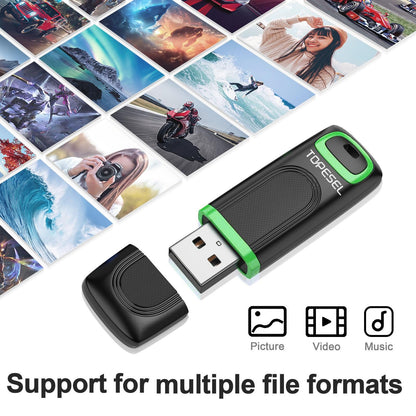 TOPESEL 64GB Flash Drive 5 Pack, USB 2.0 Thumb Drives High Speed Memory Stick Jump Drive Zip Drive for Data Storage and Backup (Five Mixed Colors: Red Blue Cyan Orange Green)