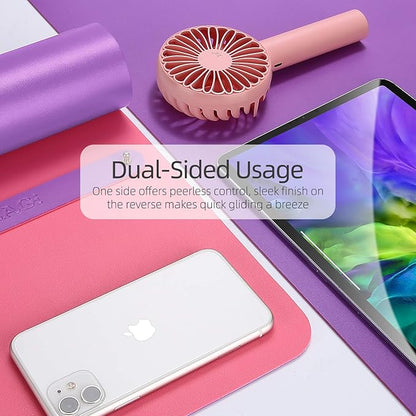 YSAGi Desk Mat, Mouse Pad,Waterproof Desk Pad,Large Mouse pad for Desk, Leather Desk Pad Large for Keyboard and Mouse,Dual-Sided Mouse Mat for Office (23.6" x 13.7", Aconite Violet+Eosine Pink)