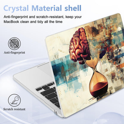 Lepeoac Case for 2026/2025/2024/2023 MacBook Air 15-inch Laptop Release M5 A3448 /M4 A3241 /M3 A3114 /M2 A2941, Stylish Protective Hard Shell Cover for MacBook Air 15.3 inch, Brain & Hourglass