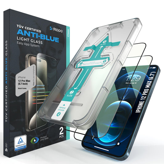 Deppa |2 Pack| Anti-Blue Light Screen Protector for iPhone 16/15 (6.1') | Scratch Resistant Tempered Glass | 3D Edge to Edge Coverage | Easy Installation Kit | Eye Safeguard TÜV Certified