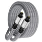 Optical Audio Cable 12 FT, Digital Audio Cable, Toslink Fiber Optic Cord, [Nylon Braided, Slim Aluminum Shell, Gold Plated Connector], for Home Theater, Sound Bar, PS4, Xbox, TV and More