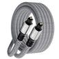 Optical Audio Cable 25 FT, Digital Audio Cable, Toslink Fiber Optic Cord, [Nylon Braided, Slim Aluminum Shell, Gold Plated Connector], for Home Theater, Sound Bar, PS4, Xbox, TV and More