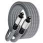 Optical Audio Cable 50 FT, Digital Audio Cable, Toslink Fiber Optic Cord, [Nylon Braided, Slim Aluminum Shell, Gold Plated Connector], for Home Theater, Sound Bar, PS4, Xbox, TV and More