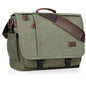 ESTARER 13-14 Inch Laptop Messenger Bag Water-Resistant Canvas Shoulder Bag for Business College, Grey