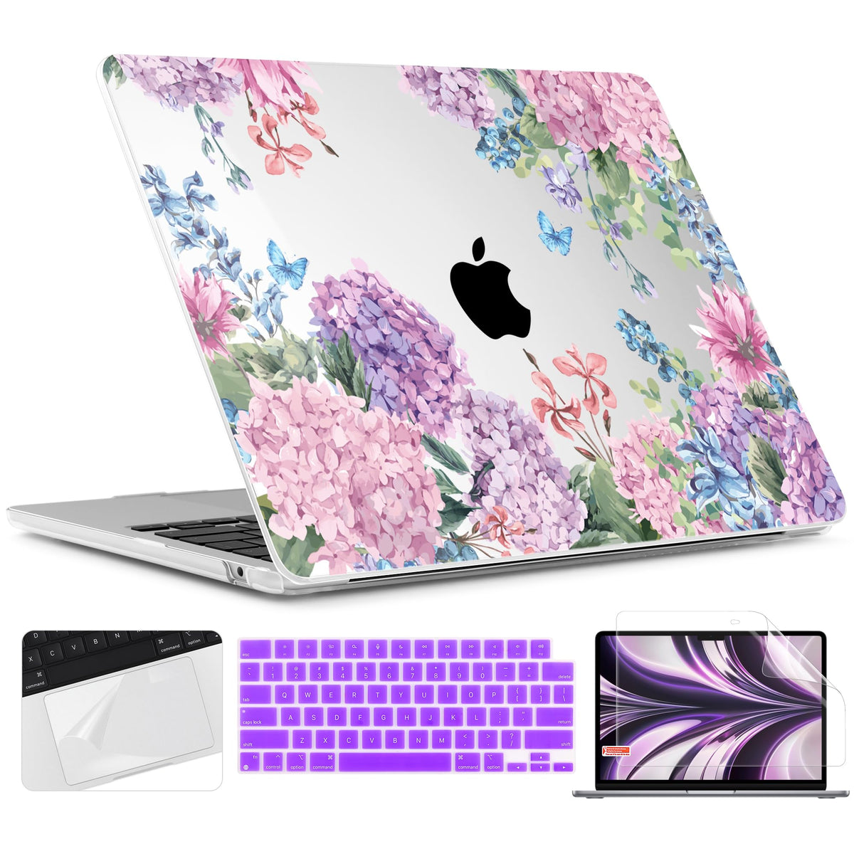 TWOLSKOO for MacBook Air 13 inch Case M5 2026 M4 2025 M3 M2 2024-2022 A3449 A3240 A3113 A2681, Plastic Hard Shell & Keyboard Cover & Screen Film for MacBook Air 13.6 inch Case, Creative Brain
