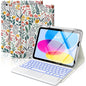 MoKo Touch Keyboard Case for iPad (A16) 11th/10th Gen,Nosegay Pink