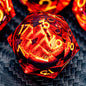 ARUOHHA DND Resin Dice Gazes Eye Dice Liquid Core Flaming RPG Sharp Edged Dice Set with Gift Box, Polyhedral D and D Dice Set Compatible with Dungeons Dragons Role Playing Game D20 D12 D10 D8 D6
