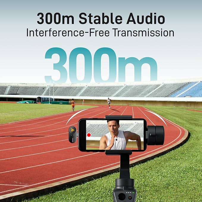 MAONO Wireless Lavalier Microphone for iPhone 14 and Below, MFi Certified Lightning Plug, 48KHz 24Bit, 1000ft Range, Voice Filter, Noise Cancellation, 30H Use for Video Recording, Streaming - Wave T5