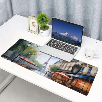 Gaming Mouse Pad, Large Non-Slip Rubber Base Mousepad, Keyboard Mouse Mat, Desk Pad with Stitched Edges, 31.5x11.8inch, Elfa Tower