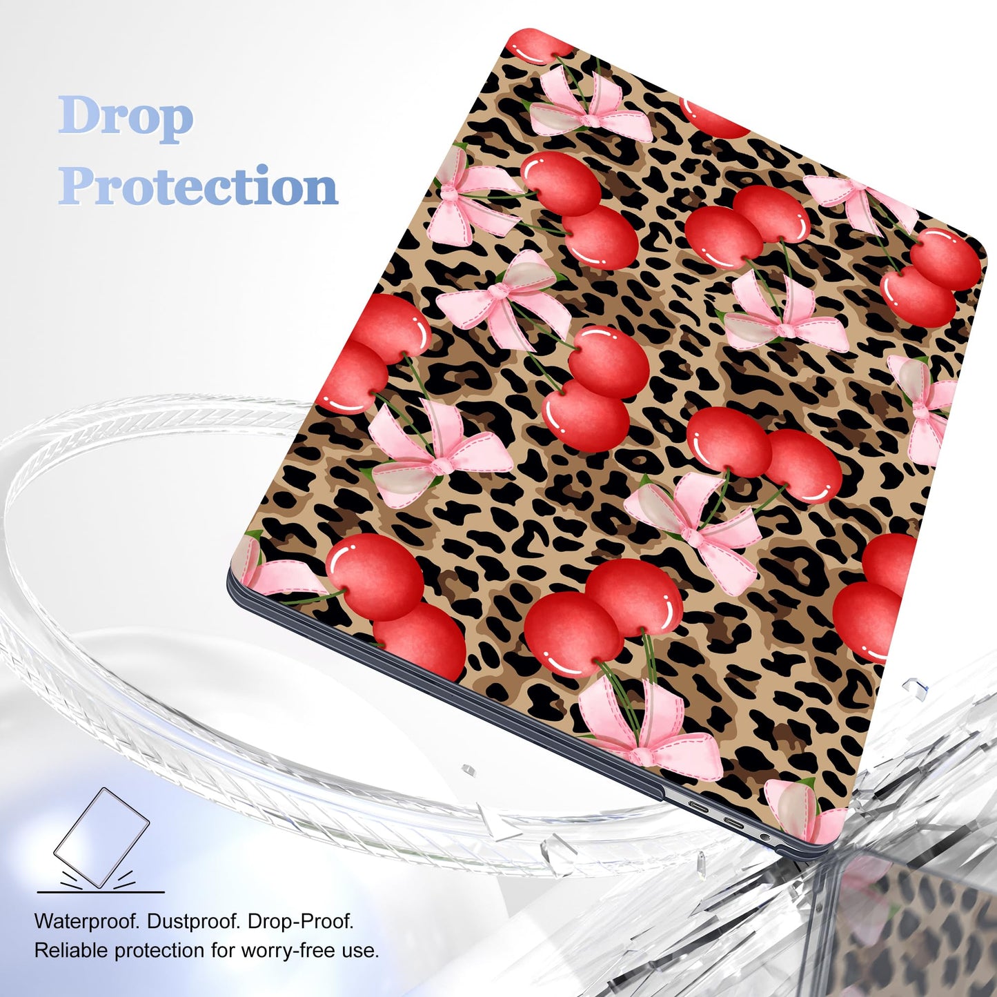 Lepeoac for MacBook Pro 16 inch Case 2019 2020 Release Model A2141, Plastic Hard Shell Cover with Keyboard Cover & Screen Protector for MacBook Pro 16 inch with Touch Bar & Touch ID, Leopard Cherry