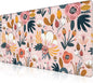 Mouse Pad, Large Colorful Flowers and Berries Desk Mat, Extended Non-Slip Gaming Keyboard Mousepad Desk Pad, Thick Stitched Edges Waterproof Mouse Mat 31.5"x15.7" (Beautiful Floral Plants)