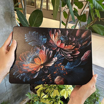 MEEgoodo for MacBook Air 13 inch Case 2021 2020 2019 2018 Released A2337 M1 A2179 A1932 with Touch ID, Plastic Hard Shell & Keyboard Cover Compatible with MacBook Air Case 13.3, Bunch Flowers