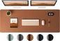 Aothia Leather Desk Pad Protector, Office Mat, Large Mouse Pad, Laptop Desk Pad, Non-Slip PU Leather Blotter, Waterproof Writing Pad for Office and Home (Brown, 47" x 17")