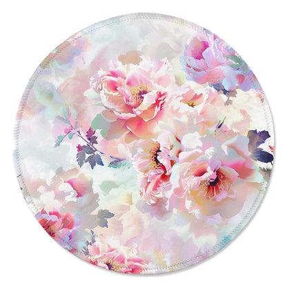 ITNRSIIET Round Mouse Pad with Stitched Edge Premium-Textured Waterproof Non-Slip Rubber Base Desktop Protection Mat Diameter 8.7 inches, Beautiful Flowers