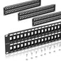 Sokqovt 24 Port Blank Keystone Patch Panel with Snap-in Design (4 Pack), Cat6 Network Patch Panel 1U 19 inch, Rack Mount Ethernet Patch Panel (for Slim Keystone Only)