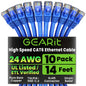 GEARit Cat6 Patch Cables Cat 6 Ethernet Cable 6 ft 10-Pack Green