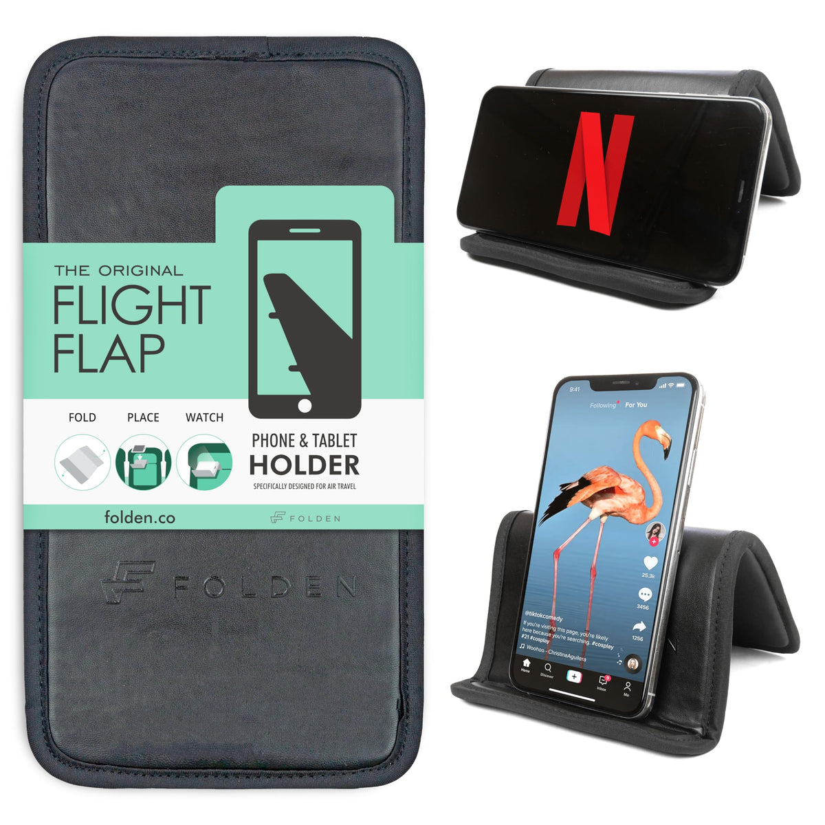 Flight Flap Airplane Phone Holder - Foldable Phone Stand for Plane Travel