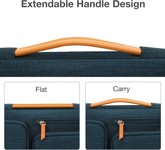 MOSISO 360 Protective Laptop Case 13 inch, 13 inch Laptop Sleeve Compatible with MacBook Air M4 M3 M2 M1 2025-2018/Pro M2 M1 2025-2016, Side Open Carrying Case with 4 Zipper Pockets&Handle, Teal Green