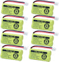 BT18433 BT28433 2.4v 500mAh Ni-Mh Phone Battery Rechargeable Compatible with AT&T Vtech BT-8300 BATT-6010 BT184342 BT284342 BT1011 BT1018 BT1022 BT1031 89-1326-00-00 CPH-515D(8 Pack)