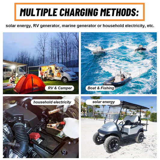 12V 50Ah LiFePO4 Lithium Trolling Motor Battery, 50A BMS, 10 Years Lifetime,5000+ Cycles Output Power 640W, Perfect for RV, Boat Marine Trolling Motor Camping