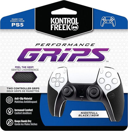 KontrolFreek Performance Grips for PlayStation 5 (PS5) Controller (Nightfall Black)