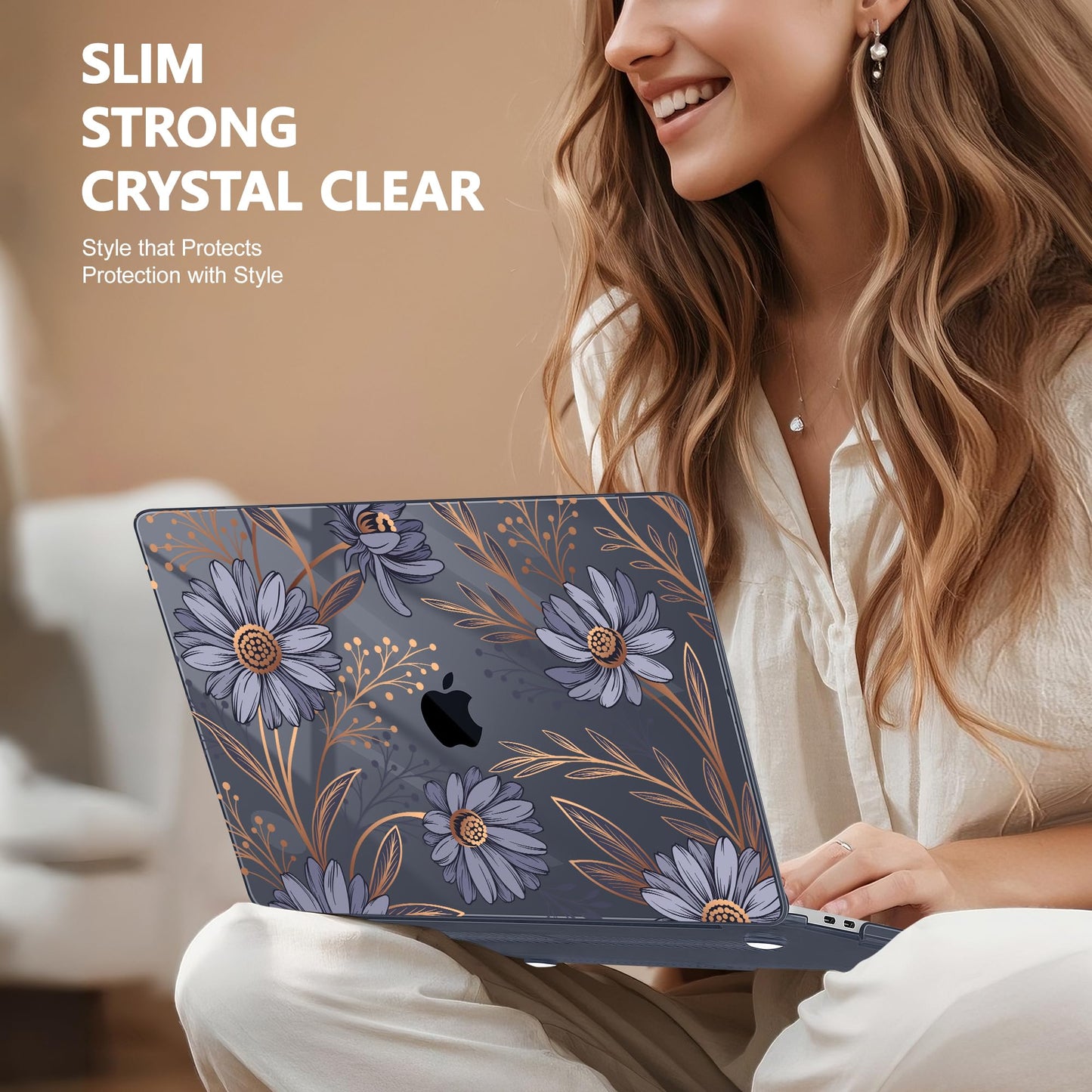 Lepeoac for MacBook Pro 16 inch Case 2019 2020 Release Model A2141, Plastic Hard Shell Cover with Keyboard Cover & Screen Protector for MacBook Pro 16 inch with Touch Bar & Touch ID - Blooming Plants
