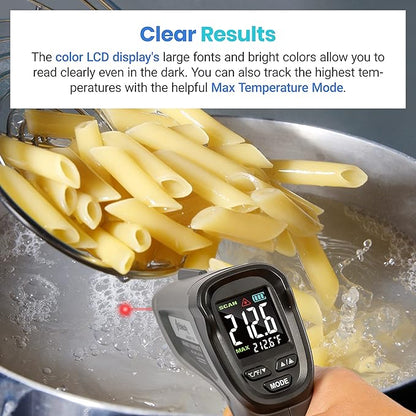 Etekcity Temperature Gun Infrared Thermometer -58°F 1130°F, Digital Laser Heat Gun for Pizza Ovens, Griddles, Meat, Refrigerators, Engines, HVAC, Kitchen & Pool Accessories