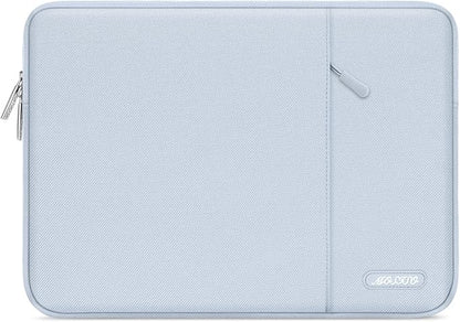 MOSISO Laptop Case 13.3 inch, 13-13.3 inch Laptop Sleeve Compatible with MacBook Air/Pro 13 / Pro 14, HP Dell ASUS Lenovo Notebook, Polyester Vertical Computer Sleeve Bag with Pocket, Baby Blue