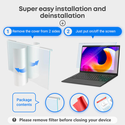 VINTEZ Blue Light Screen Protector for 14 Inch Computer Monitor and Laptop – Anti-UV Blue Light Blocking Film for Desktop PC, Eye Protection Filter, 12.6" x 8.1", 2 Pack