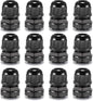 QILIPSU 12pcs 1/2" NPT Cable Gland Waterproof IP68 Nylon Cable Pass Through Cord Grip Connector Strain Relief Wire Grommet