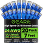 GEARit Cat6 Patch Cables Cat 6 Ethernet Cable 1 ft 20-Pack Purple