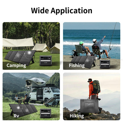 VLAIAN 400W Portable Solar Panel for Power Station Generator,400 Watt Foldable Solar Panel Charger with MC4 Output,3-in-1 DC Connector,23.5% High Efficiency for Outdoor Camping RV Travel (400W)