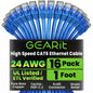 GEARit Cat6 Patch Cables Cat 6 Ethernet Cable 3 ft 16-Pack Black