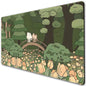Cute Pastel Mint Green Forest Sage Desk Mat Anime Large Gaming Mouse Pad XL, Aesthetic Sunrise Laptop Computer Keyboard Mouse Mat, Women Office Desk Decor Cover Mat with Stitched Edges 31.5"x11.8"