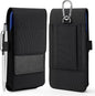 BECPLT for iPhone 16/15/14/13/12 Pro & Galaxy S24/S23/S22/S21 - Nylon Phone Holster with Belt Clip, Loops - Black