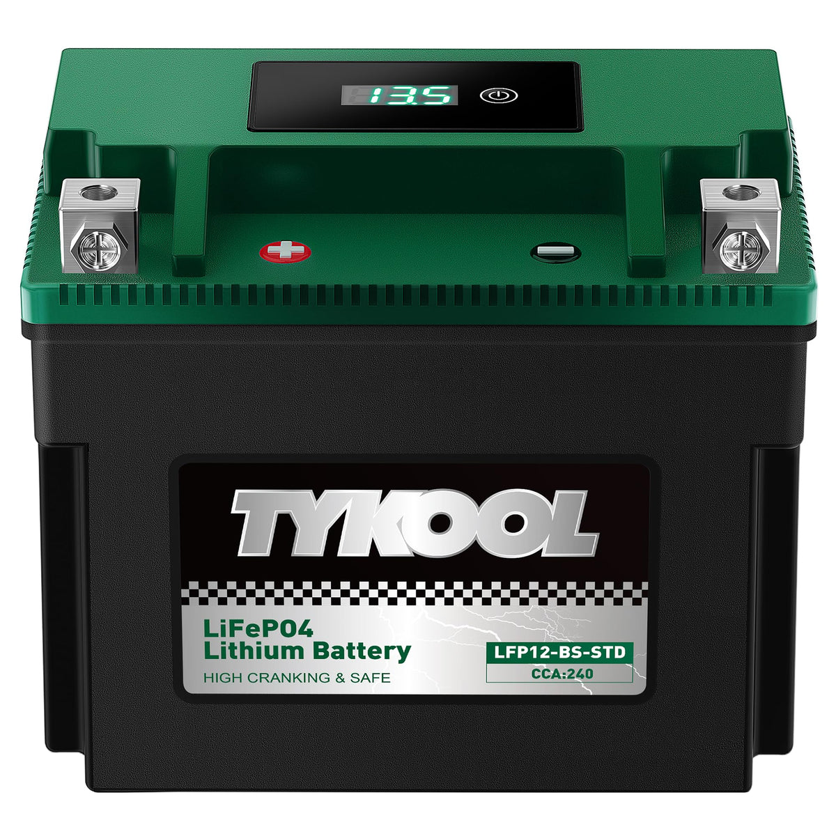 TYKOOL LFP30L-BS-STD Lithium Battery, Replaces YTX30L-BS, 650CCA 12Ah Fits for Motorcycle UTV ATV PWC, Compatible with Harley Touring Road King Moto Guzzi 1000cc Polaris Ranger RZR 800,Digital Readout