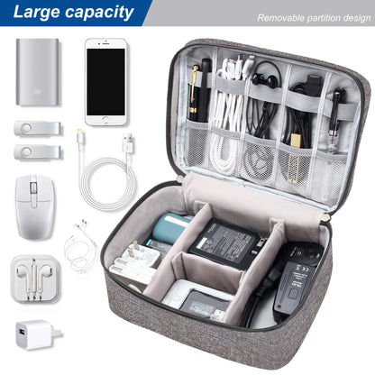 SELLYFELLY Electronics Organizer Travel Universal Cable Organizer Bag Waterproof Electronics Accessories Storage Cases for Cable, Charger, Phone, USB, SD Card, Hard Drives, Power Bank, Cords
