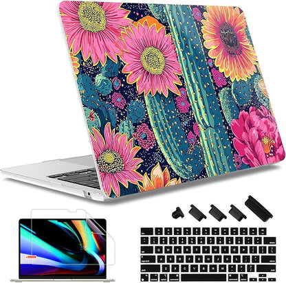 May Chen for MacBook Air 13.6 Inch Case 2025/2024/2023/2022 Release (Model A2681 A3113 A3240, M2 M3 M4 Chip) – Hard Shell Laptop Cover with Keyboard Cover & Screen Protector，Sunflowers Cactus