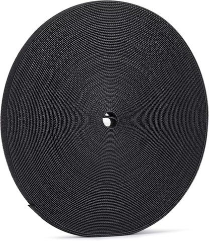 Xnakko 1cm Double Sided Hook and Loop Fastening Tape Reusable Cable Ties Nylon Fastening Tape Wire Manager for Home, Office (Black, 25Yard)