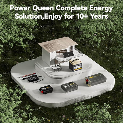 Power Queen 12.8V 50Ah LiFePO4 Battery Upgrade, Grade A Lithium Battery Cells with 50A BMS, Up to 15000 Cycles, Portable & Lightweight for Trolling Motor,Fish Finder Boat,RV,Solar
