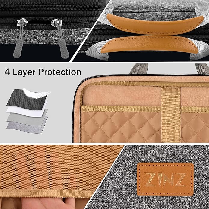 ZINZ Laptop Case Computer Sleeve Briefcase with Multi-pockets for 11.6 12.9 13 13.3 14 15 15.6 16 inch Notebooks