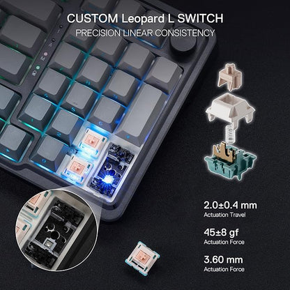 Redragon K686 PRO 98 Keys Wireless Gasket RGB Gaming Keyboard, 3-Mode PBT Mechanical Keyboard w/Hot-Swap South-Facing RGB Socket, Dedicated Knob Control & 5-Layer Noise Dampening, Gradient PBT Keycaps