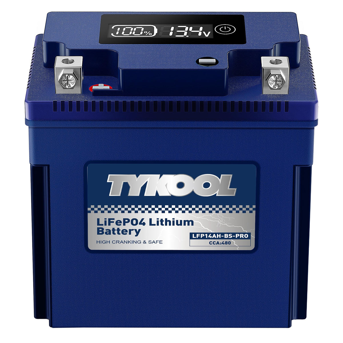 TYKOOL LFP30L-BS-PRO Lithium LiFePO4 Battery 18Ah 800CCA, LCD Readout IP66,Compatible with Harley Touring Road Glide Street Glide, Polaris RZR Ranger 1000, Can-Am Defender Maverick, Replaces YTX30L-BS