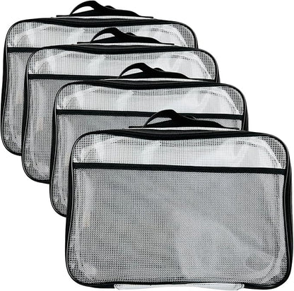 4PC Large Mesh Storage Bag for Board Games, Puzzles, Toys, Supplies, Zippered Bags for Organization Compatible with Legos and Doll Storage (4pc Mesh Bags)