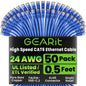 GEARit Cat6 Patch Cables Cat 6 Ethernet Cable 2 ft 50-Pack Black